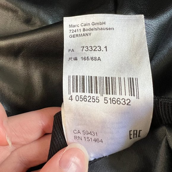 Marc Cain Artificial Leather High Rise Slim Skinny Trouser Pants Leggings Sexy 8 - Picture 11 of 16